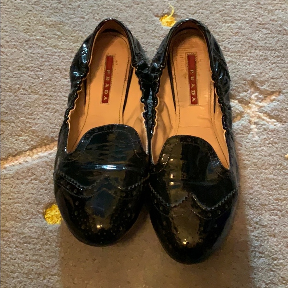 Prada patient leather loafers